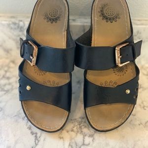 Italina black sandals. Size 6 1/2.Simple style and very comfortable.